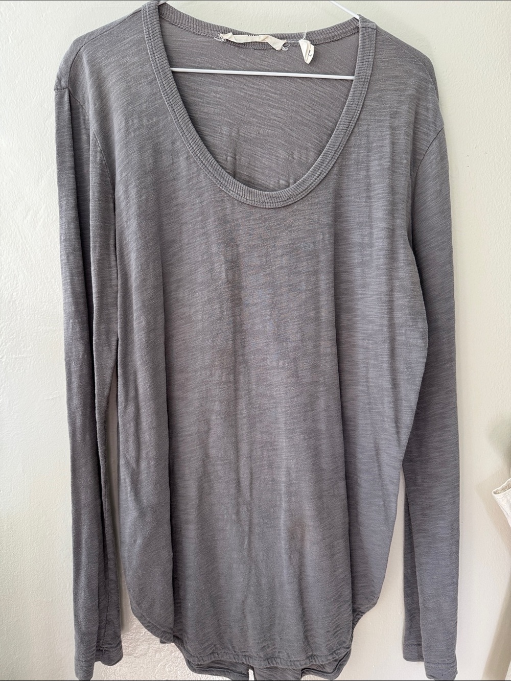Wilt Gray Scoop Neck Long-Sleeve Tee